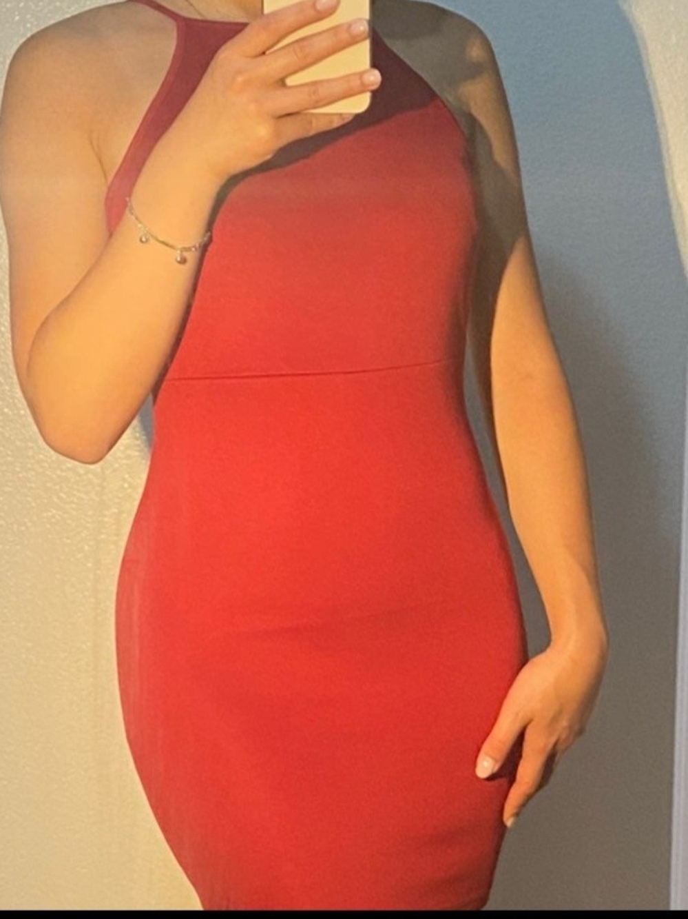 Red Halter Sheath Dress - Brand Not Visible
